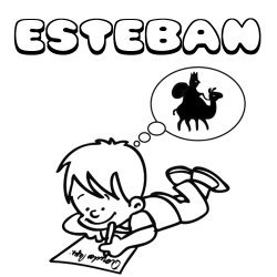 Esteban. Nombres de Navidad para colorear