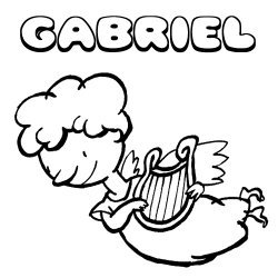 Gabriel. Nombres de Navidad para colorear