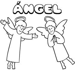 Ángel. Nombres de Navidad para colorear