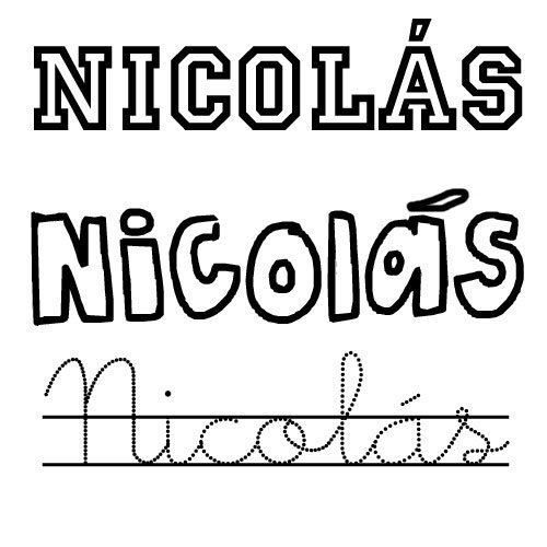 Nicolás. Nombre de santo para colorear