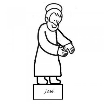 Dibujo de San José para recortar y colorear