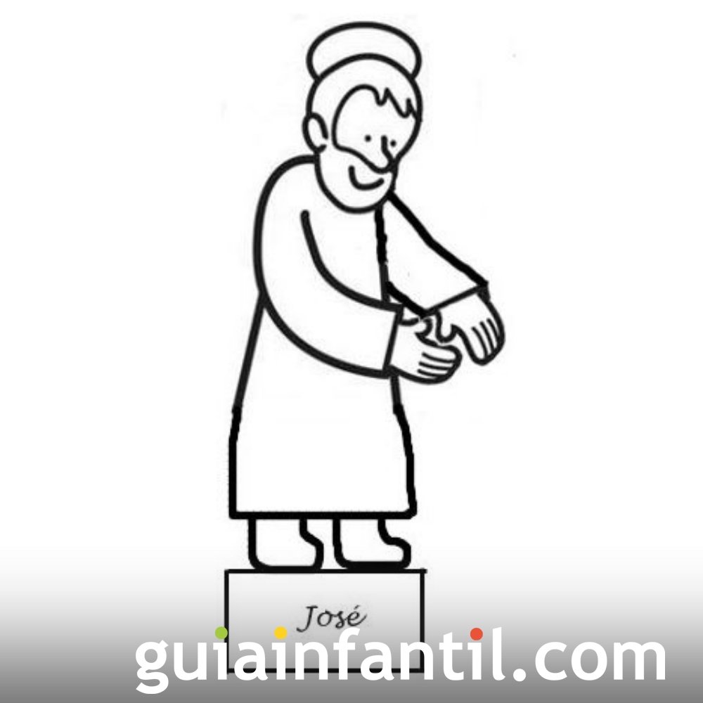 Dibujo de San José para recortar y colorear