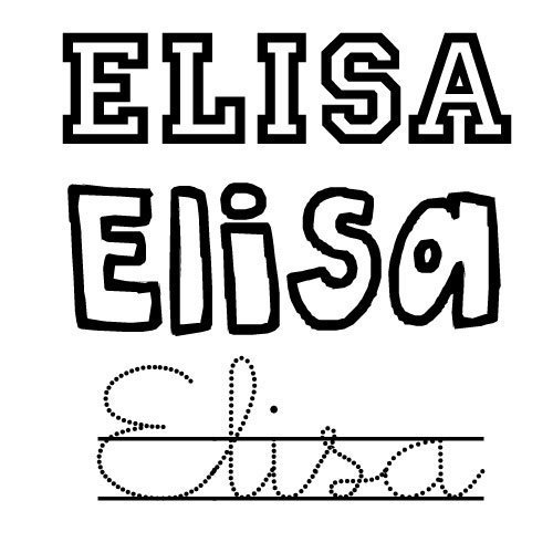 Elisa. Nombre de santo para imprimir y pintar