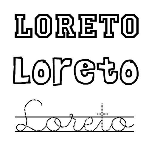 Loreto. Nombre de santo para imprimir