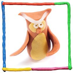 Búho de plastilina para niños