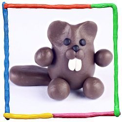 Castor de plastilina. Animales del bosque