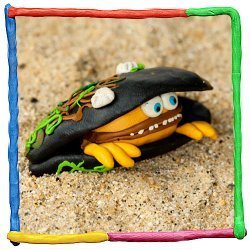 Ostra de plastilina. Animales del mar para niños