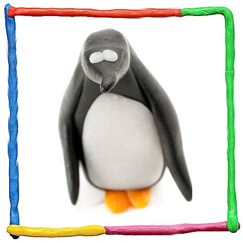 Pingüino de plastilina para niños