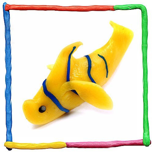 Pez amarillo de plastilina para niños