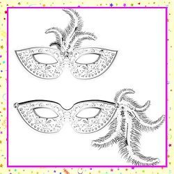 Antifaces de plumas para imprimir y pintar