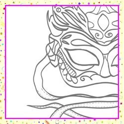 Máscara veneciana para y colorear con los niños