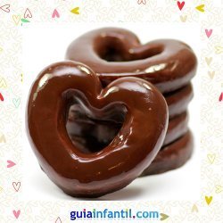 Donuts de chocolate. Recetas dulces en corazón