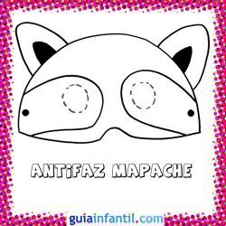 Antifaz de mapache. Dibujos de Carnaval para niños