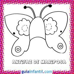 Antifaz de mariposa. Dibujos de Carnaval para niños