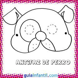 Antifaz de perro. Dibujos de Carnaval para niños