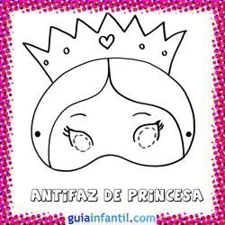 Antifaz de princesa. Dibujos de Carnaval para niños