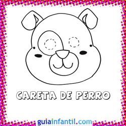 Careta de perro. Dibujos de Carnaval para niños