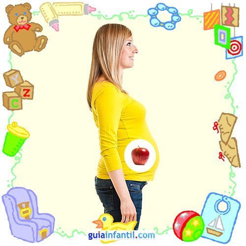 Tu bebé en con frutas y verduras. Cuarto mes de embarazo