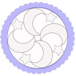 Dibujo de un mandala de lunas para colorear