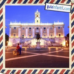 Plaza del Campidoglio. Viajar a Roma con los niños