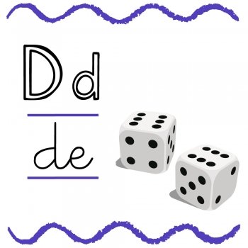 Letra D. Fichas con el abecedario para niños