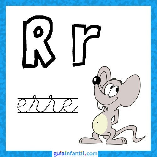 Letra R. Fichas con el abecedario para niños