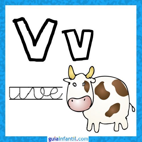 Letra V. Fichas con el abecedario para niños