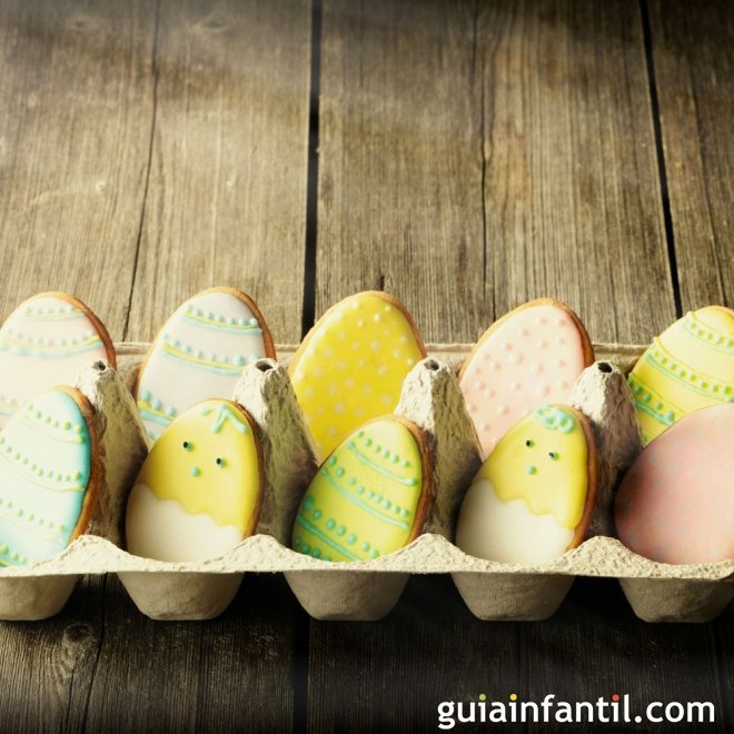 Galletas de Pascua decoradas. Galletas de huevos