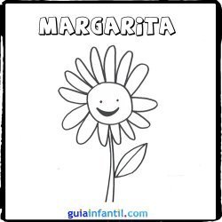 Dibujo de una margarita para pintar con los niños