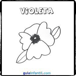 Dibujo de una violeta para pintar con los niños