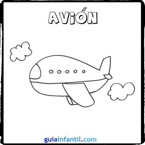Dibujo de un avión para pintar con los niños