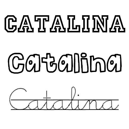 Nombre Catalina para imprimir y pintar