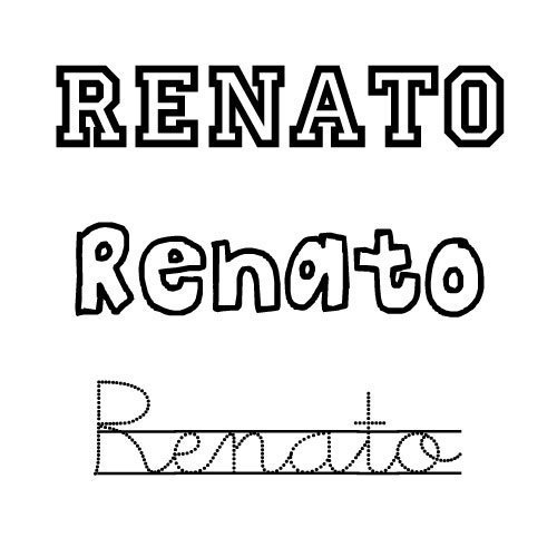 Dibujo del nombre Renato para imprimir y pintar