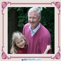 El Príncipe heredero Felipe de Bélgica y su hija Elisabeth