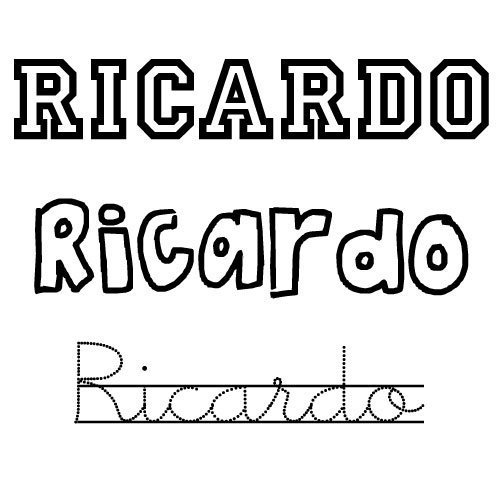 Nombre Ricardo para imprimir y colorear