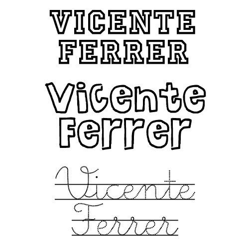 Vicente Ferrer. Dibujos de nombres para niños