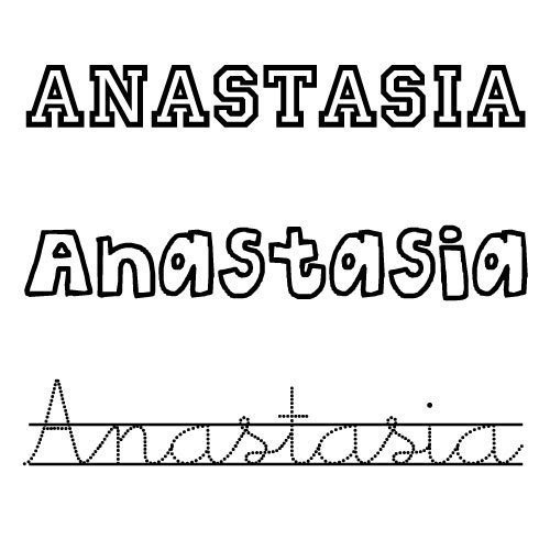 Anastasia. Dibujos de nombres para niñas