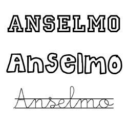 Dibujo del nombre Anselmo para pintar