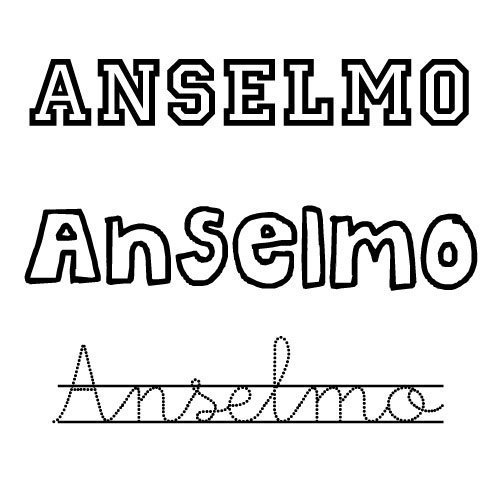Dibujo del nombre Anselmo para pintar
