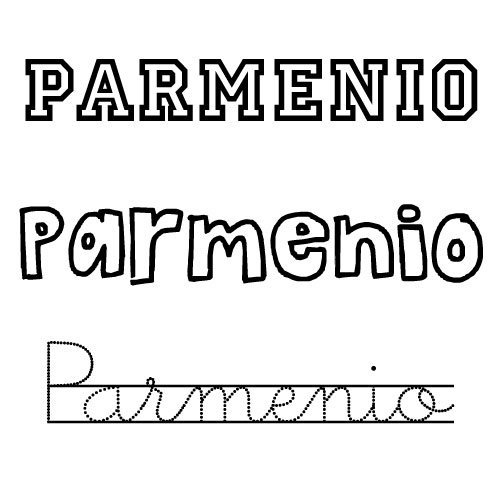 Dibujo del nombre Parmenio para imprimir y pintar