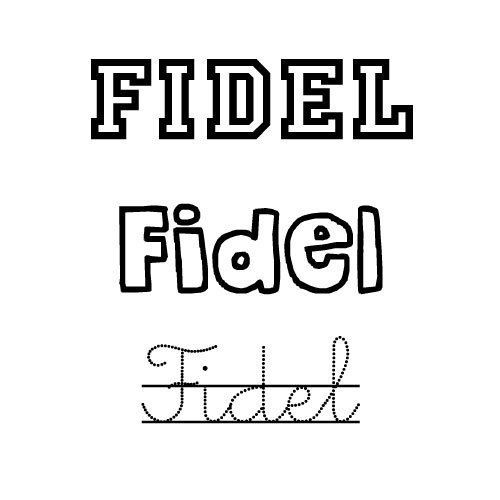 Dibujo del nombre Fidel para colorear