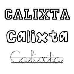 Nombre para niñas. Calixta para imprimir y colorear
