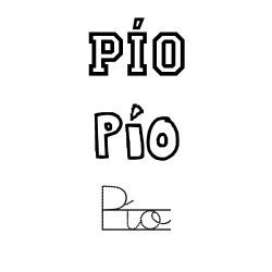 Dibujo del nombre para niños Pío para colorear