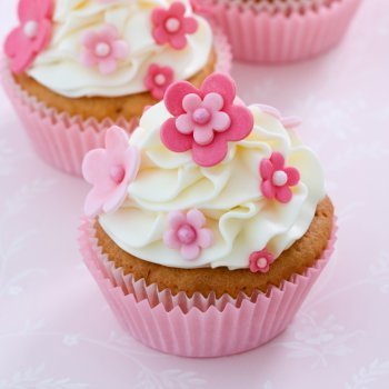Cupcake de nata y flores para el Día de la Madre