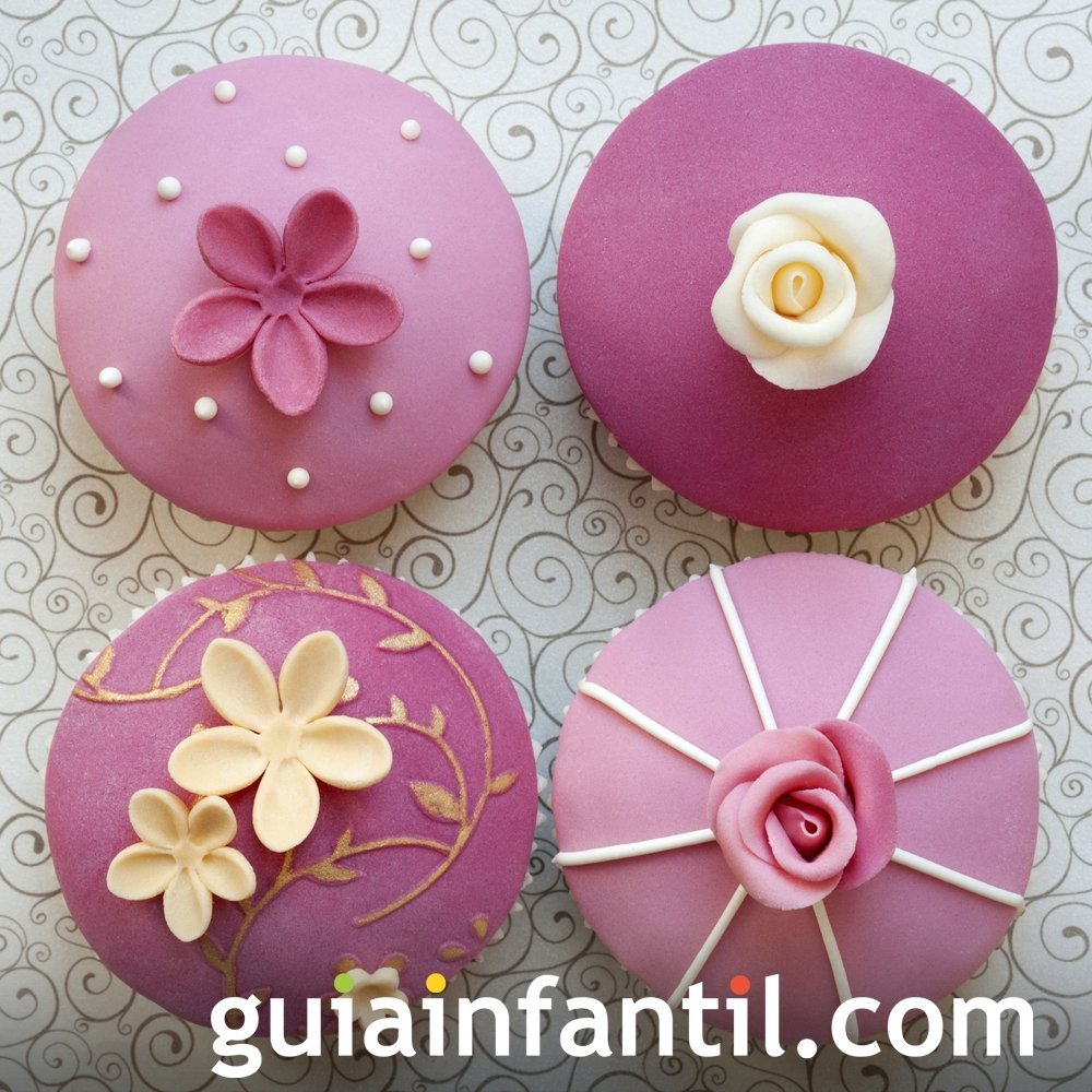 Cupcakes decorados con fondant para el Día de la Madre