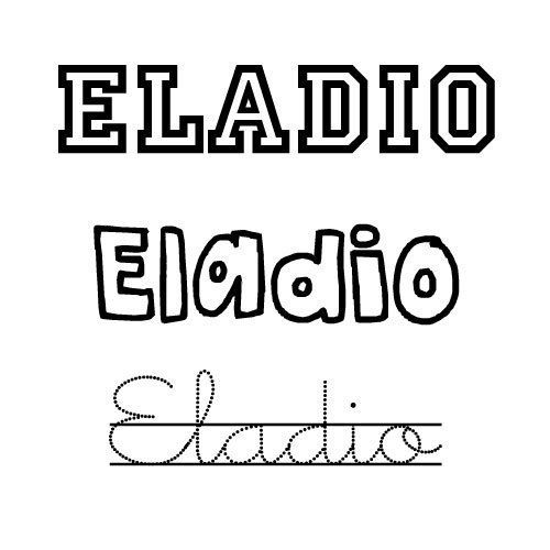 Dibujo del nombre Eladio para pintar e imprimir