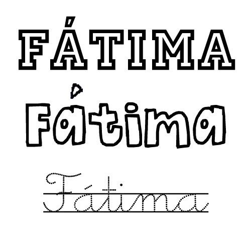 Dibujo con el nombre Fátima para colorear con los niños