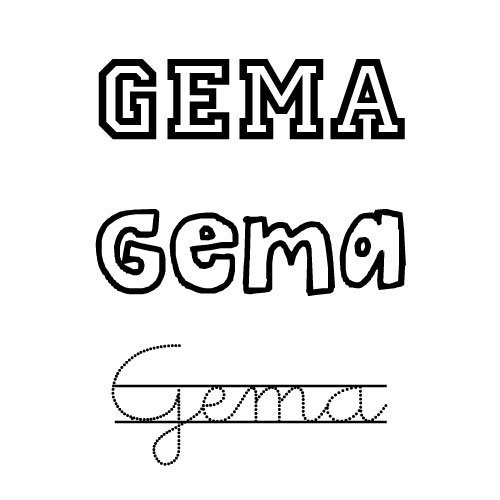 Dibujo del nombre Gemma para imprimir