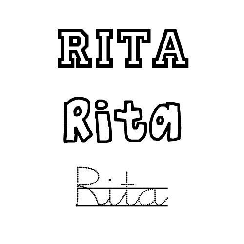 Dibujo para colorear del nombre Rita