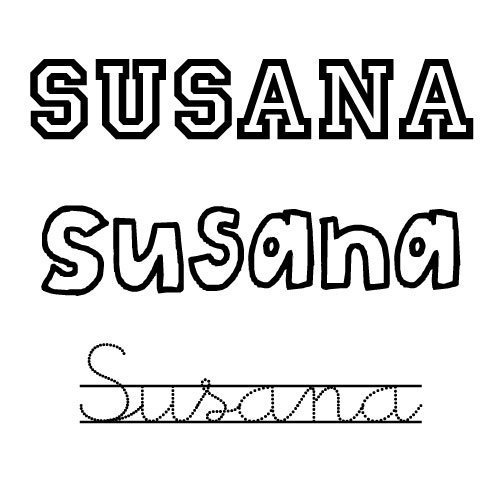 Dibujo para colorear del nombre Susana